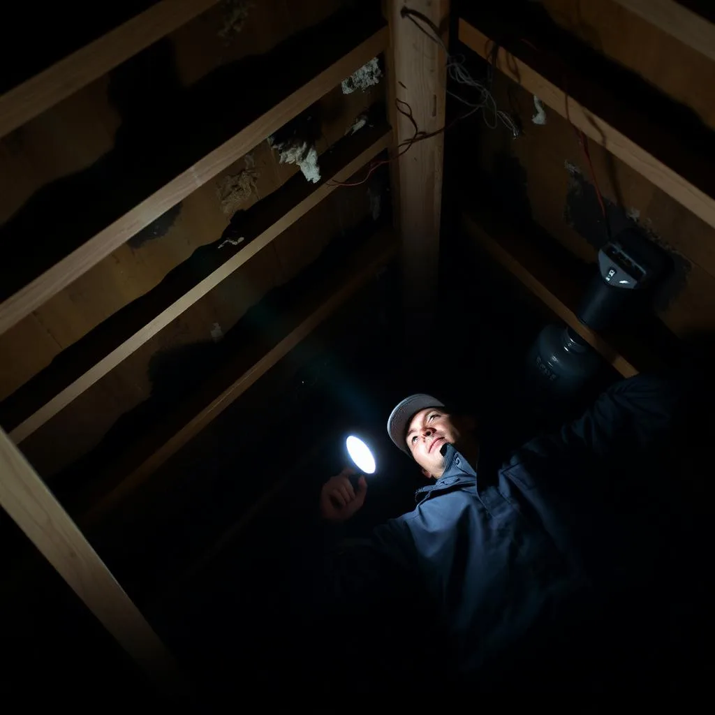 Roof cavity torch inspection
