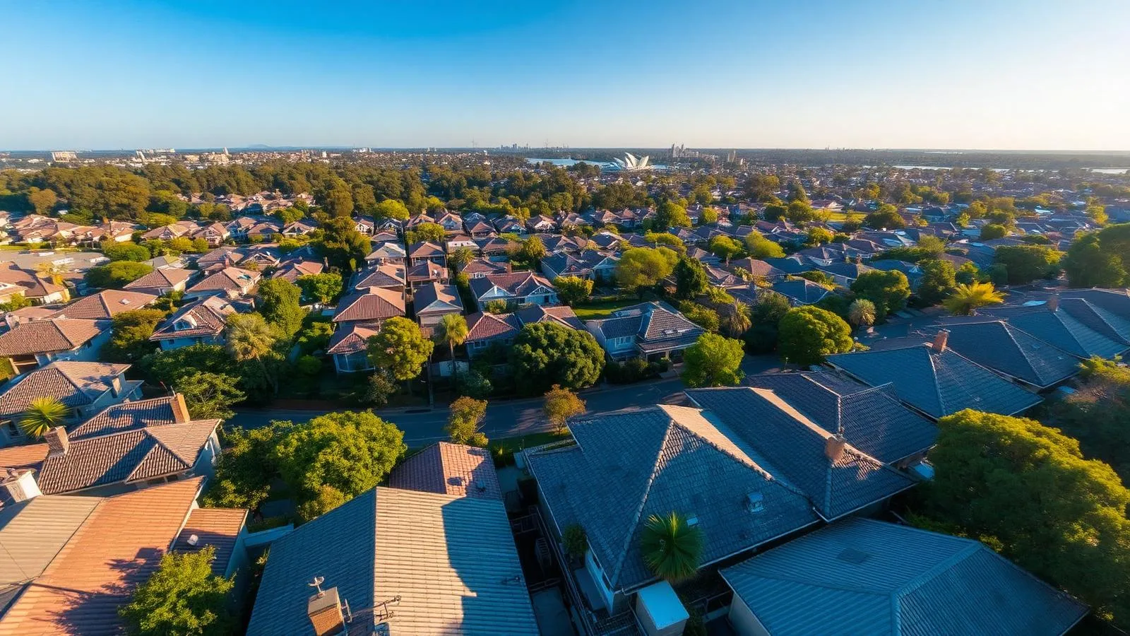 Sydney residential suburbs from above