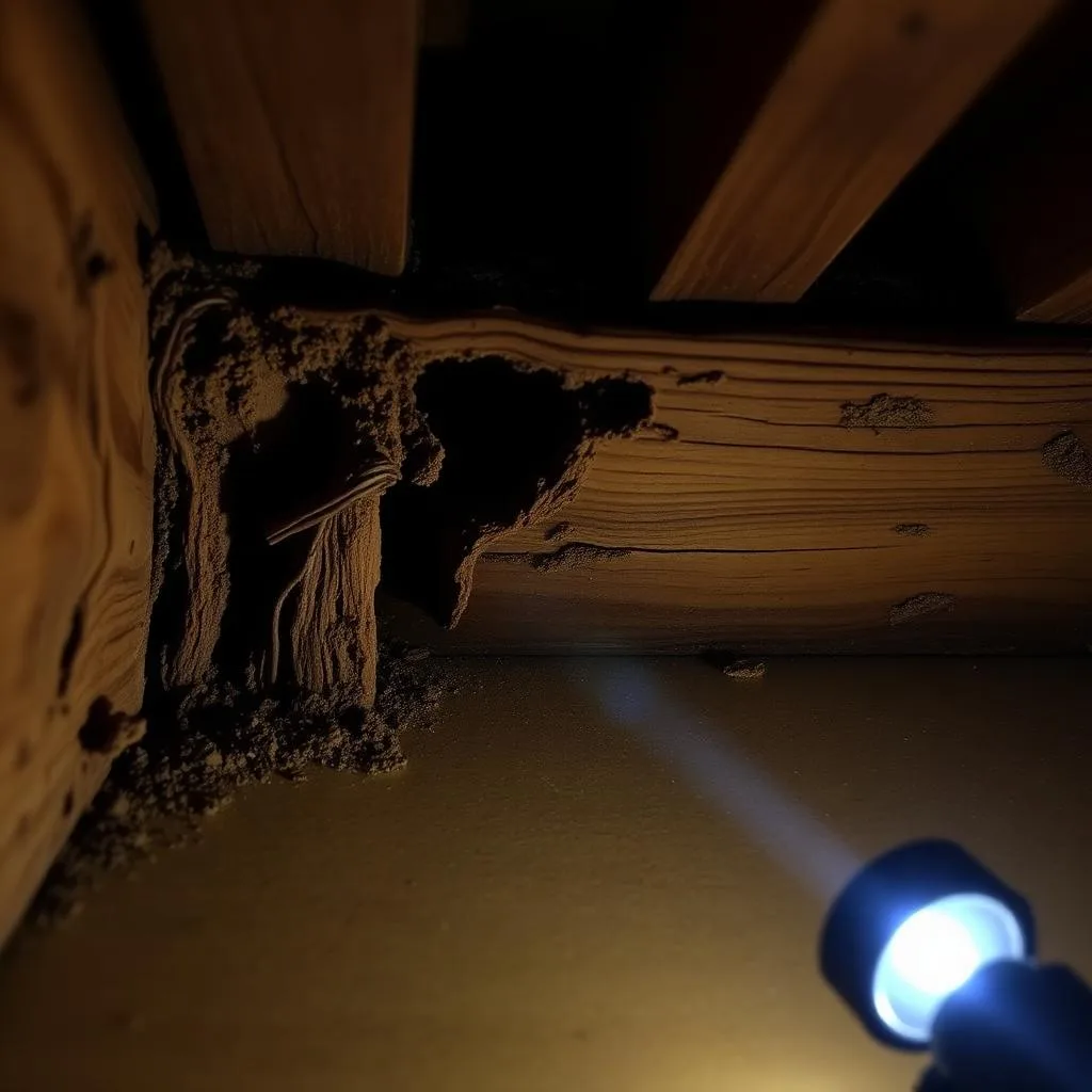 Termite damage in old timber